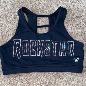 💢SOLD💢 Bling Rockstar Cheer Practice Sports Bra